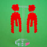 Shaky Abstract Earrings (Red)