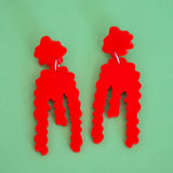 Shaky Abstract Earrings (Red)