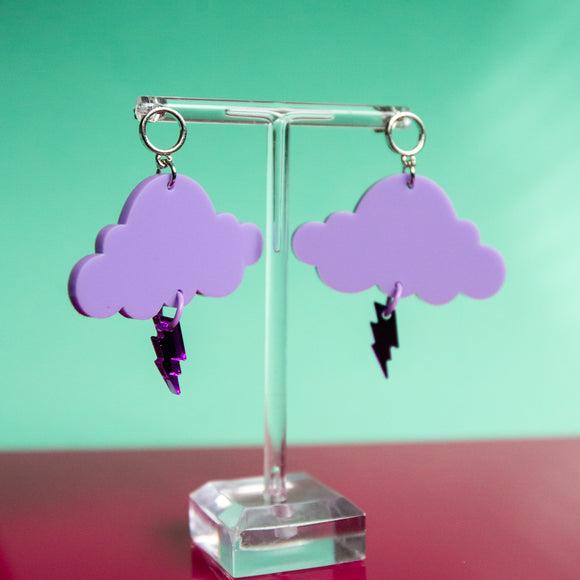 Lilac Cloud Earrings & Lightning