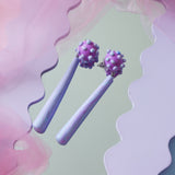 Space Purple Dangle Earrings