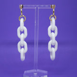 White Acrylic Chain Earrings