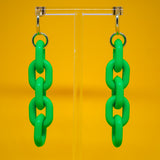 Green Acrylic Chain Earrings