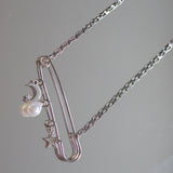 Steel Safety Pin Necklace