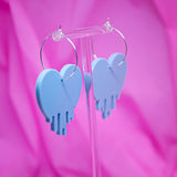 Blue Melting Heart Earrings