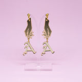 Custom Old English Letter Initial Earrings