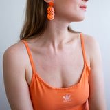 Melting Smiley Earrings (Orange)