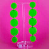 Lime Green Dangle Round Earrings