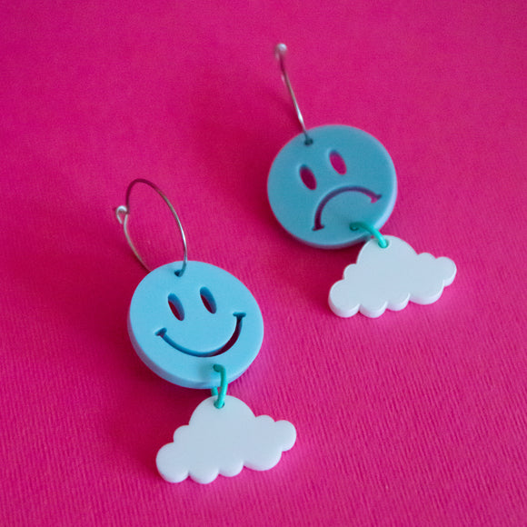 Sad/Happy Smiley Face Earrings