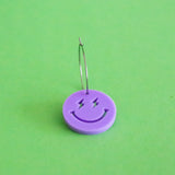 Lightning Face Smiley Face Single Earring  (Lilac)