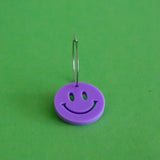 Happy Face Smiley Face Single Earring (Lilac)