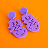 Melting Smiley Earrings (Lilac)