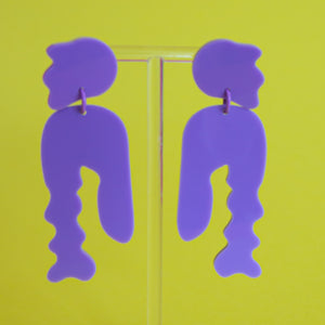 Wavy Abstract Earrings (Lilac)