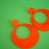 Big Retro Orange 70s Earrings