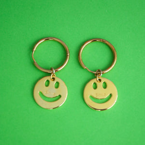 Gold Smiley Hoop Earrings