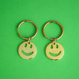Gold Smiley Hoop Earrings