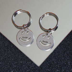 Steel Smiley Hoop Earrings