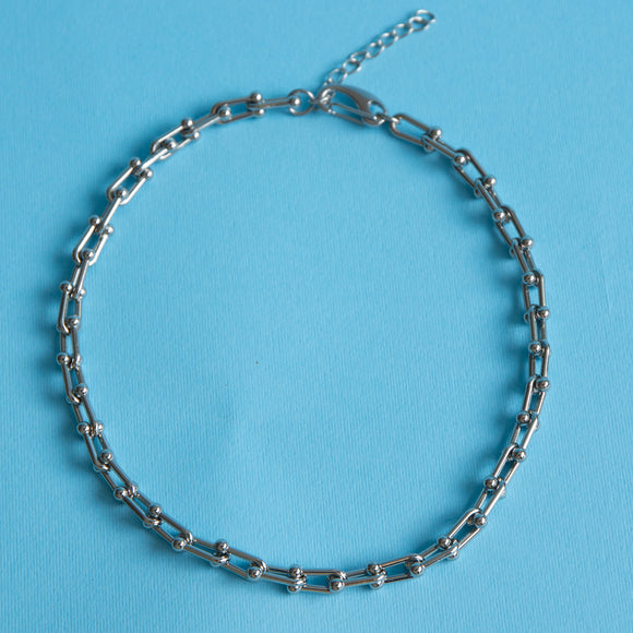 Brass Link Chain Choker Necklace
