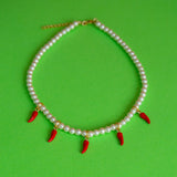 Red Hot Chili Pepper Pearl Necklace