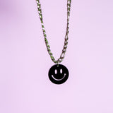 Black Smiley Face Steel Necklace