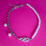 Pearl- Chain Flame Necklace