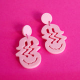 Baby Pink Melting smiley Earrings