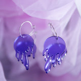 Purple Melting Round Hoop Earrings