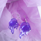 Purple Melting Round Hoop Earrings