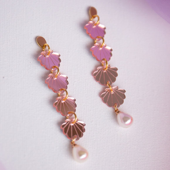 Sea Shell Rose Earrings