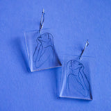 Woman Outline Transparent Earrings