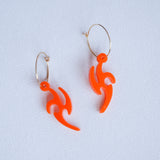 Orange  Cyber Futuristic Hoop Earrings