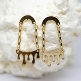 Gold Dripping Liquid Chain Earrings