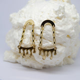 Gold Dripping Liquid Chain Earrings