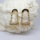 Gold Dripping Liquid Chain Earrings