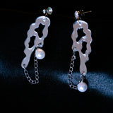 Silver Abstract Chaos Earrings