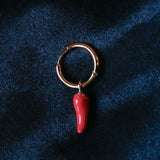 Single Red Hot Chili Pepper Hoop Earring