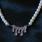 Dripping Liquid Silver Necklace