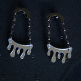 Silver Dripping Liquid Chain Earrings