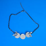 Moon Phase Steel Necklace