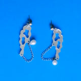 Silver Abstract Chaos Earrings