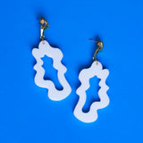 White Splash Earrings