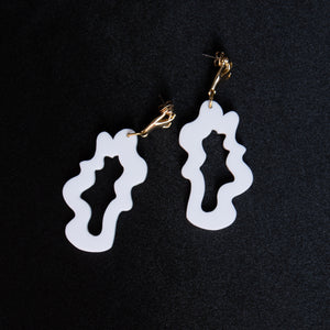 White Splash Earrings