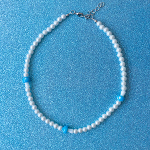 Blue Mashroom Pearl Necklace