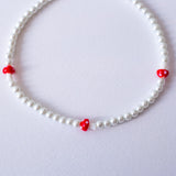 Red Mashroom Pearl Necklace