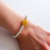 Single Yellow Smiley Pearl Bracelet