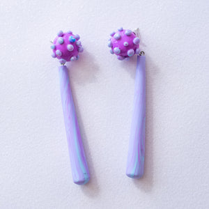Space Purple Dangle Earrings