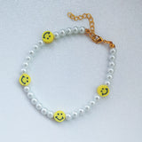 Yellow Smiley Pearl Anklet