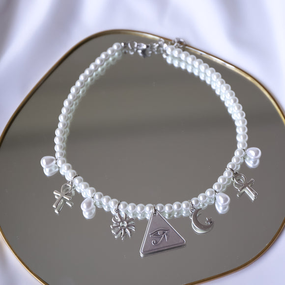 Egyptian Eye Pearl Necklace
