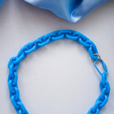 Blue Acrylic Chain Choker Necklace