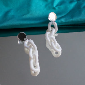 White/Silver Chain Earrings
