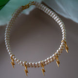 Gold Lightning Pearl Necklace